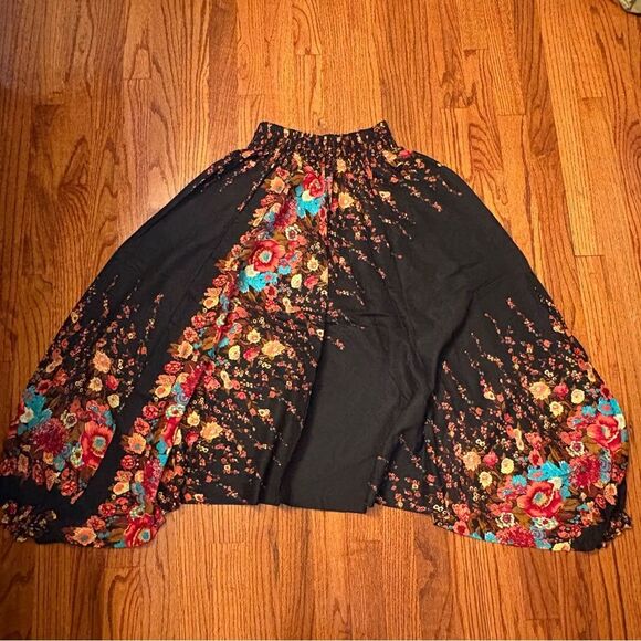 JINOVA Black Floral Harem Pants Boho Wide Leg Size S - Picture 6 of 6